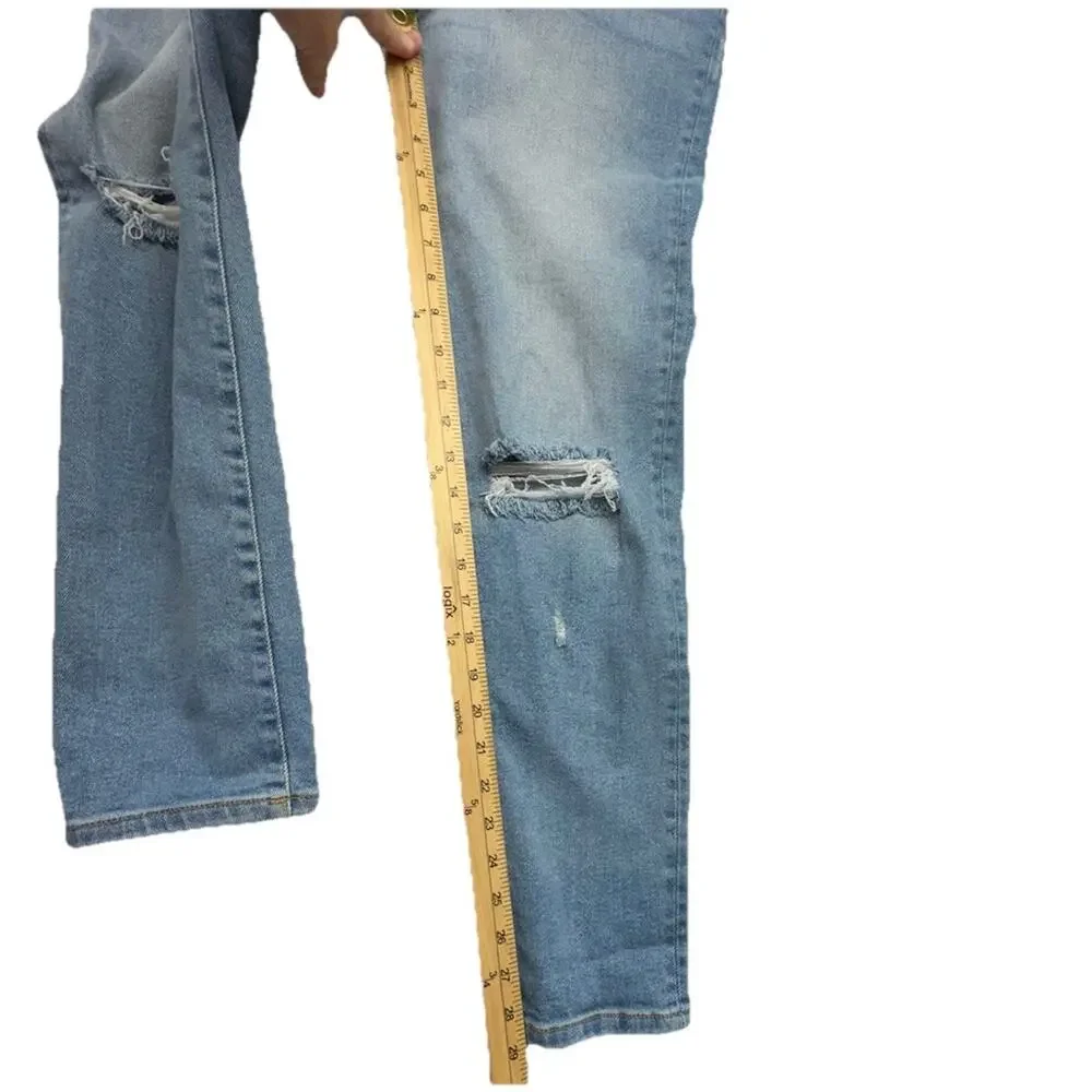 KanCan Jeans Womens Estilo High Rise Denim Blue Distressed Medium Wash Sz 7 27 - Picture 8 of 10